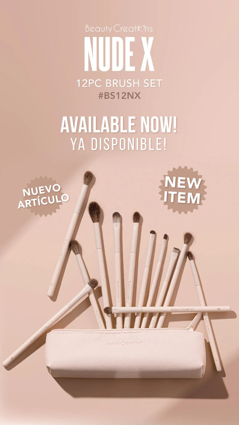 BEAUTY CREATIONS - NUDE X 12 BRUSH SET (1 SET)