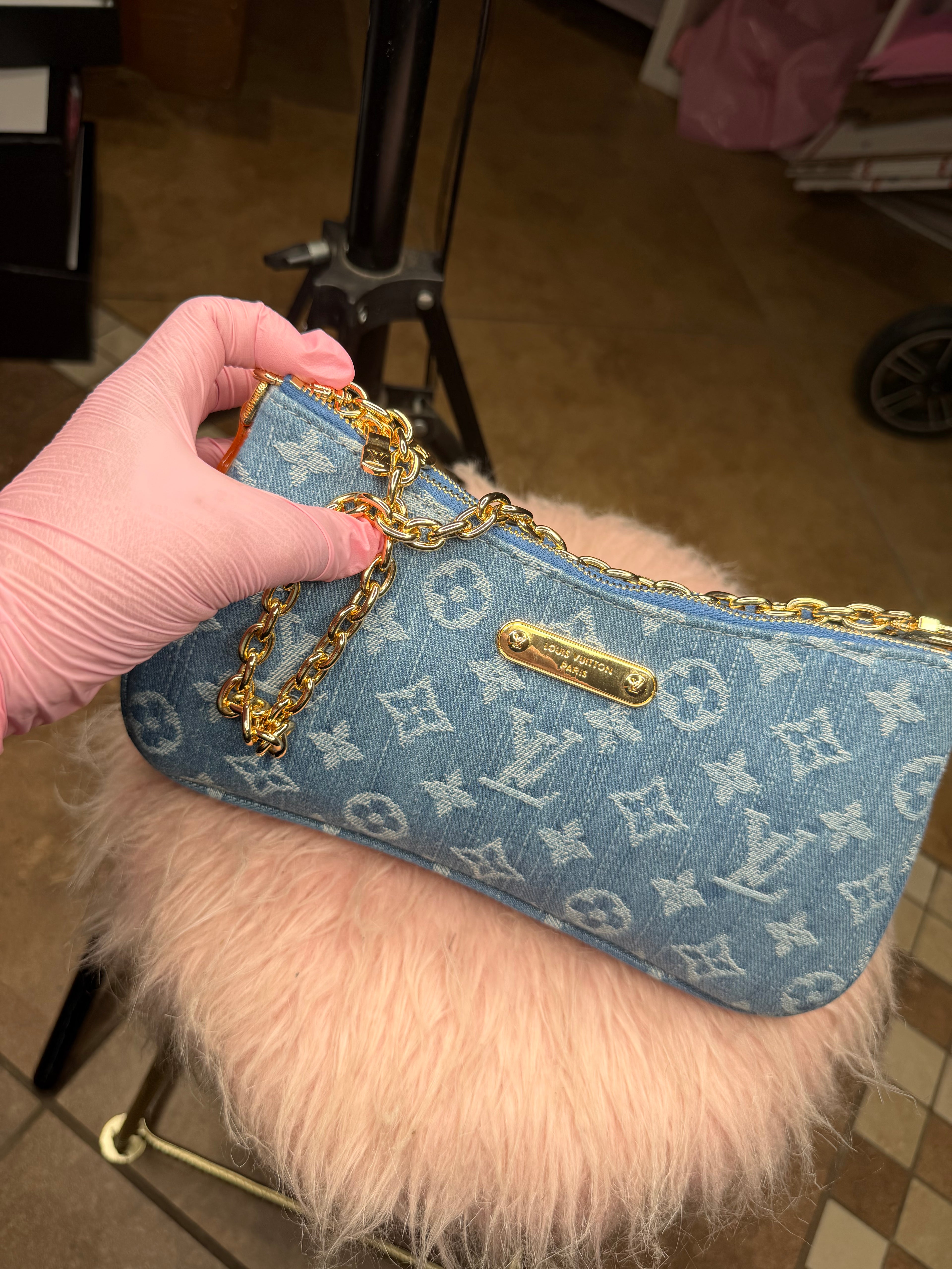 LV Blue Denim Pochette