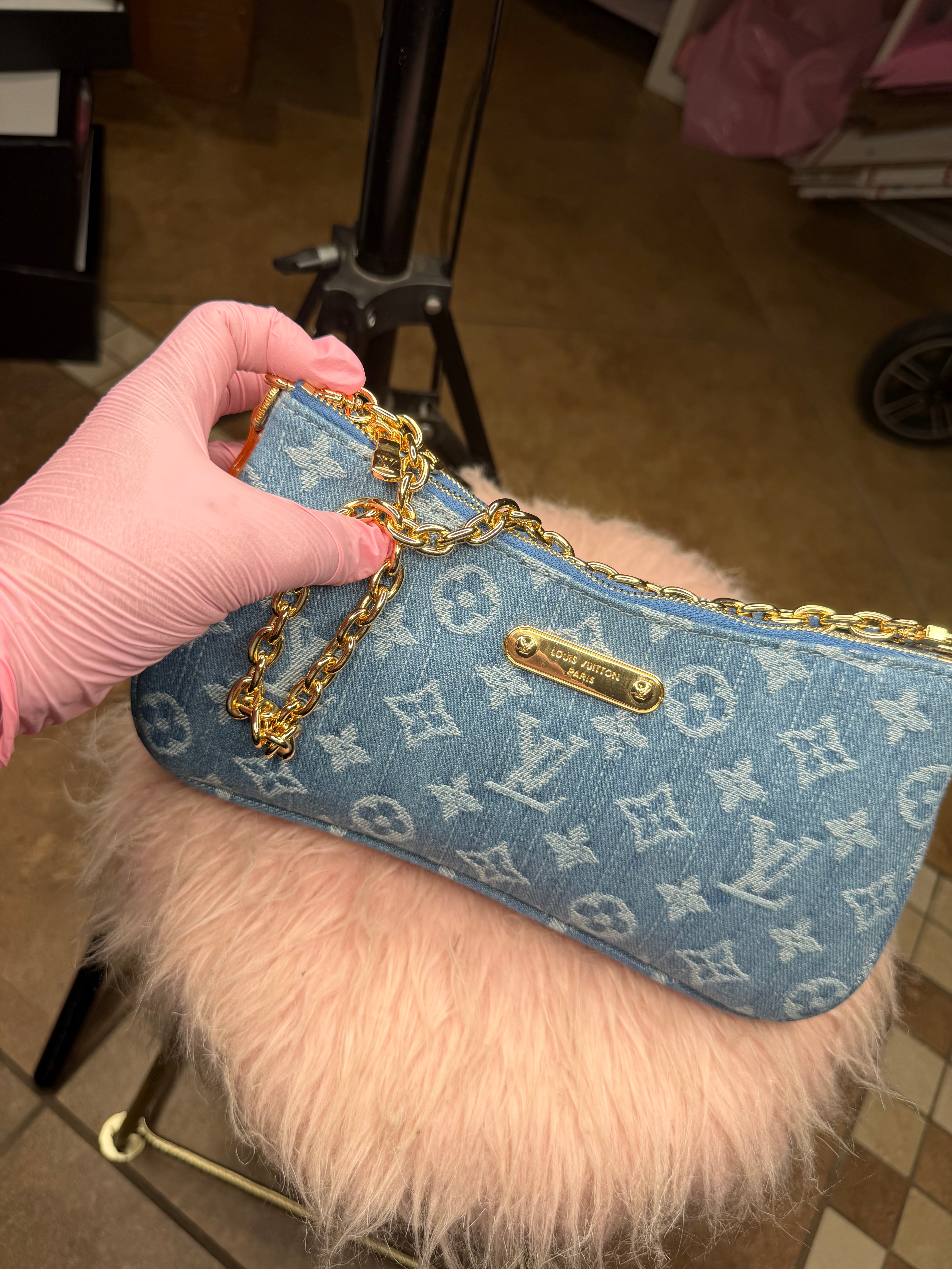 LV Blue Denim Pochette