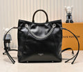 LV black leather bag