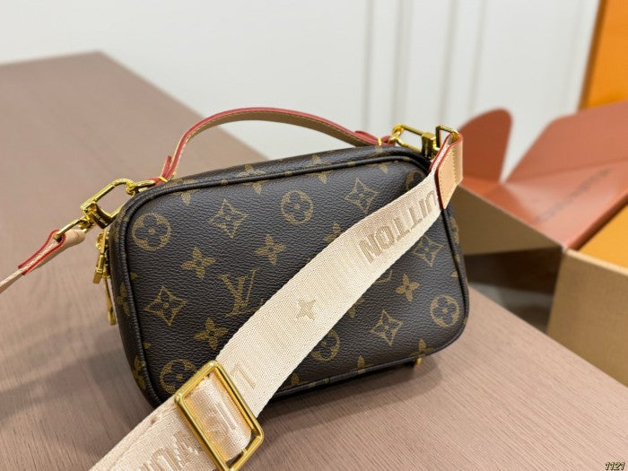 LV brown flower crossbody