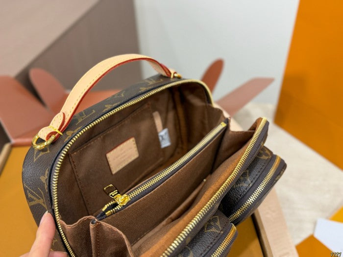 LV brown flower crossbody