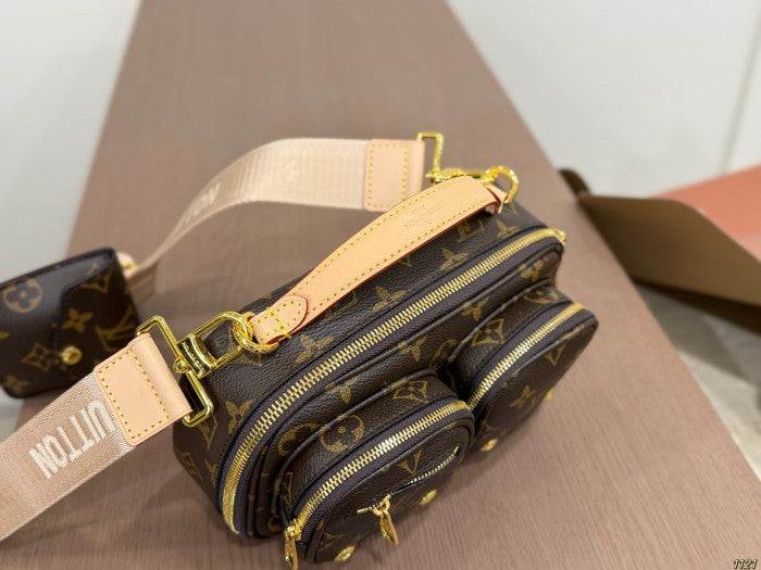 LV brown flower crossbody