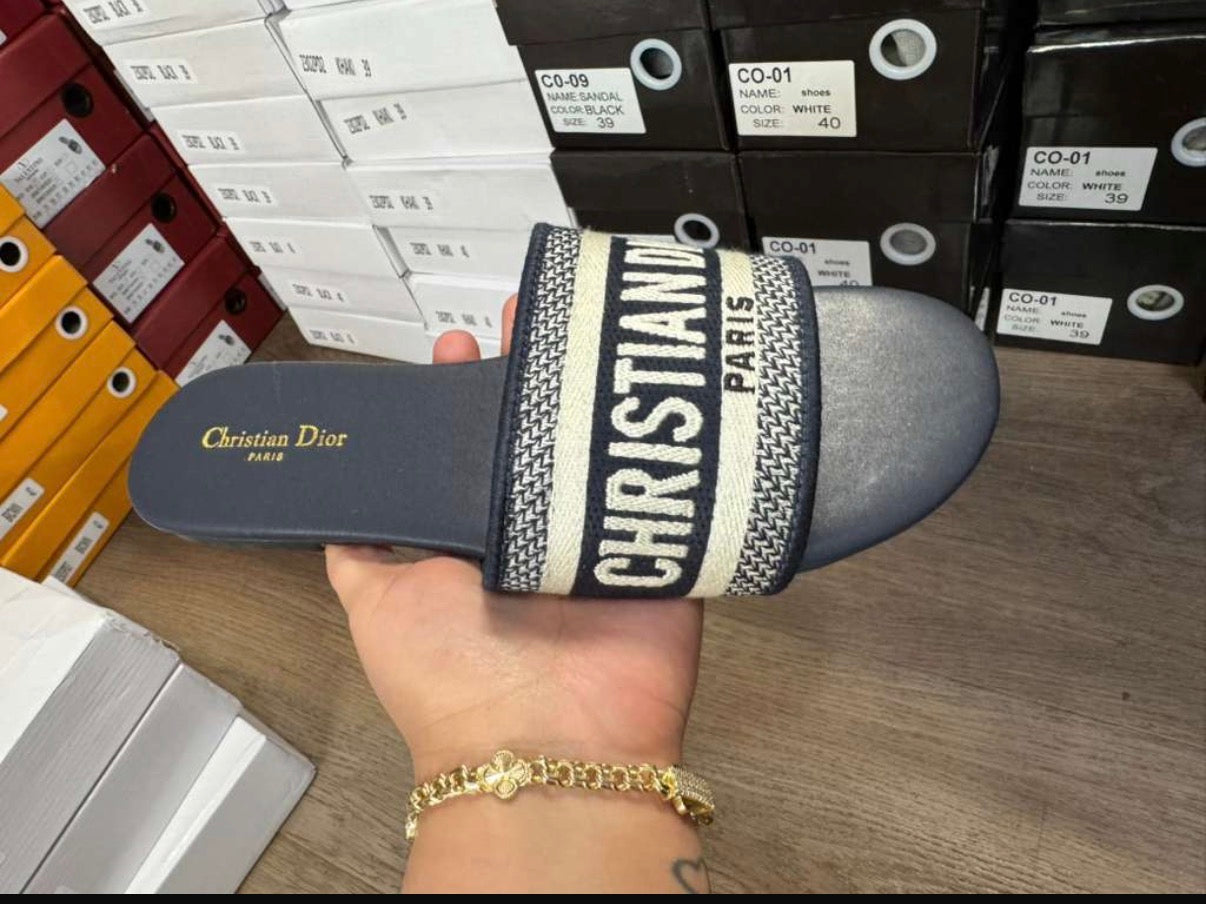 Blue Dior sandals