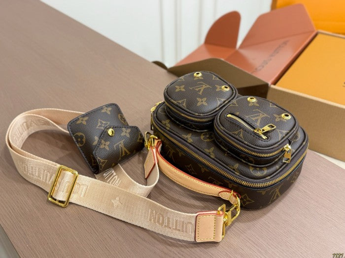 LV brown flower crossbody